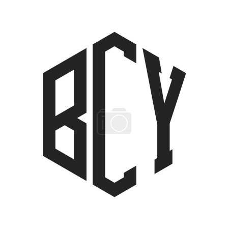 BCY Logo Design. Initial Letter BCY Monogram Logo using Hexagon shape