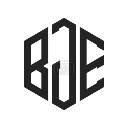Téléchargez les illustrations : BJE Logo Design. Lettre initiale Logo monogramme BJE en forme d'hexagone - en licence libre de droit