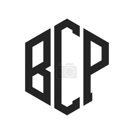 Conception du logo BCP. Lettre initiale Logo monogramme BCP en forme d'hexagone