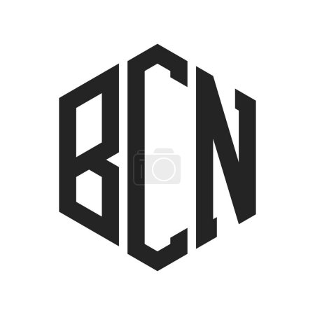 Logo BCN Design. Lettre initiale BCN Monogram Logo utilisant la forme hexagonale