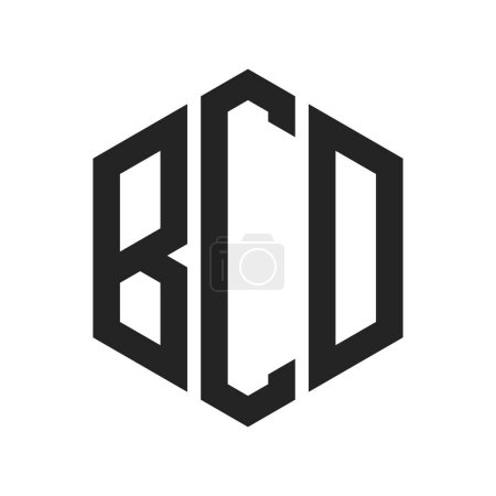 BCD Logo Design. Logo de monogramme de la lettre initiale BCD utilisant la forme hexagonale