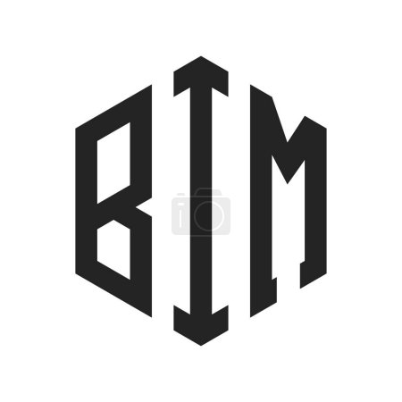 BIM Logo Design. Initial Letter BIM Monogram Logo using Hexagon shape