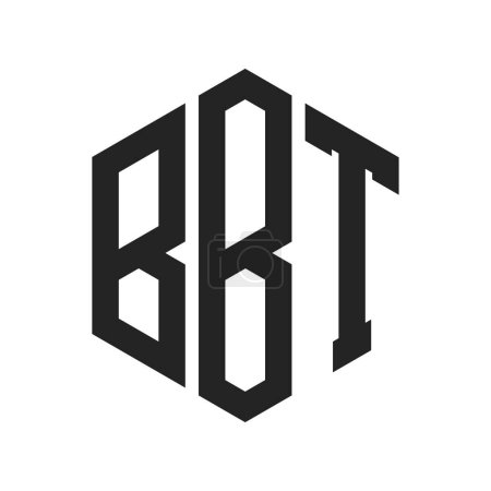 BBT Logo Design. Anfangsbuchstabe BBT Monogramm Logo mit Hexagon-Form