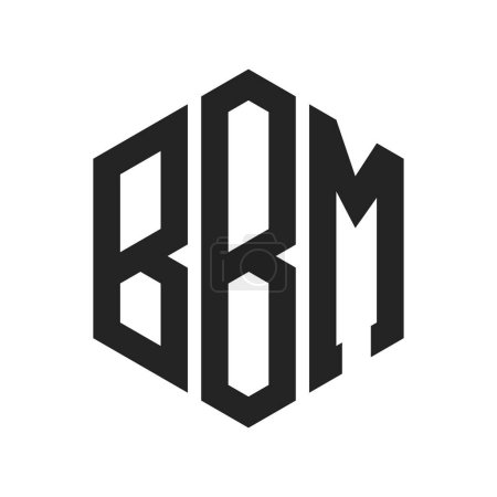 BBM Logo Design. Initial Letter BBM Monogram Logo using Hexagon shape
