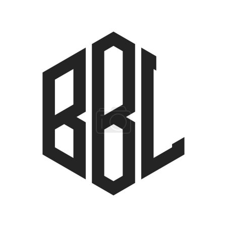 Conception de logo BBL. Lettre initiale BBL logo monogramme en utilisant la forme hexagonale