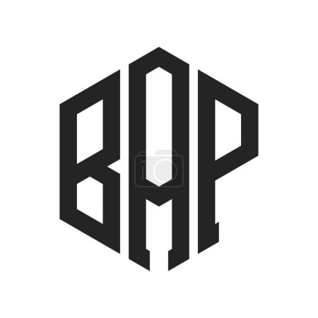 BAP Logo Design. Initial Letter BAP Monogram Logo using Hexagon shape