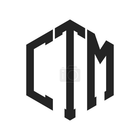 Illustration for CTM Logo Design. Initial Letter CTM Monogram Logo using Hexagon shape - Royalty Free Image