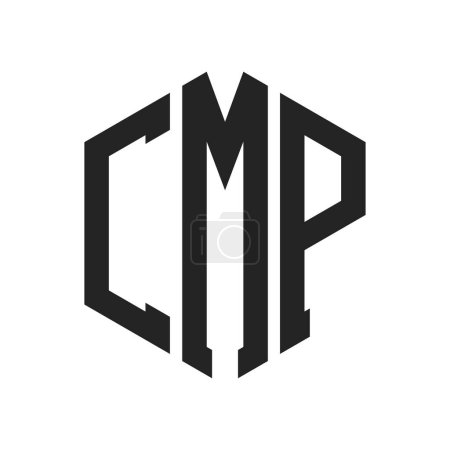 Ilustración de Diseño de Logo CMP. Logo inicial del monograma de la letra CMP usando la forma del hexágono - Imagen libre de derechos