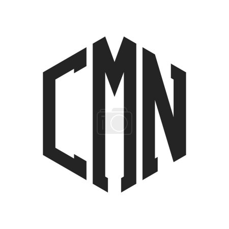 CMN Logo Design. Initial Letter CMN Monogram Logo using Hexagon shape