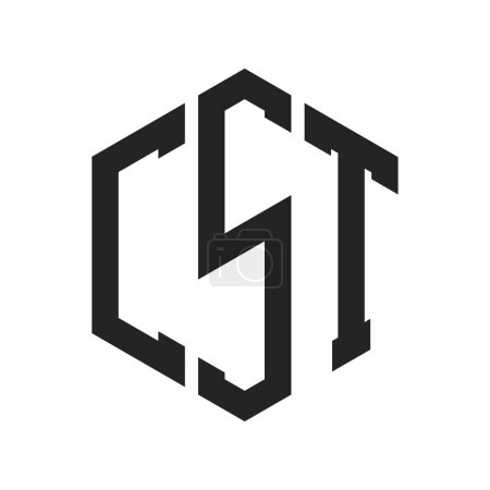 CST Logo Design. Initial Letter CST Monogram Logo using Hexagon shape