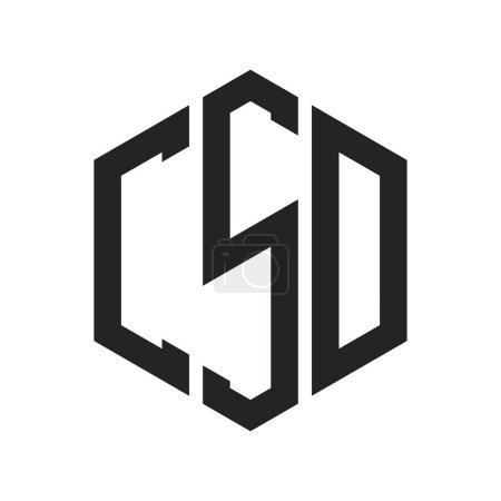 CSD Logo Design. Initial Letter CSD Monogram Logo mit Hexagon-Form