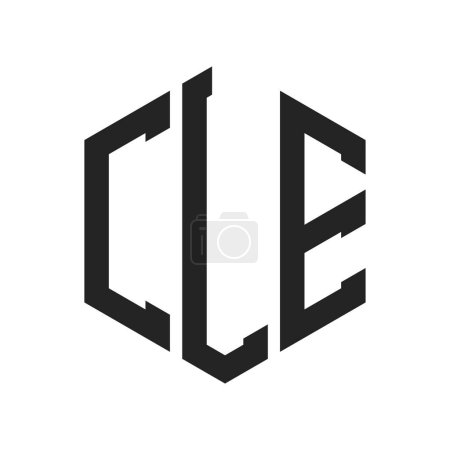 Diseño de Logo CLE. Logo inicial del monograma CLE de la letra usando la forma del hexágono