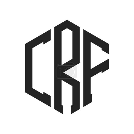 Illustration for CRF Logo Design. Initial Letter CRF Monogram Logo using Hexagon shape - Royalty Free Image