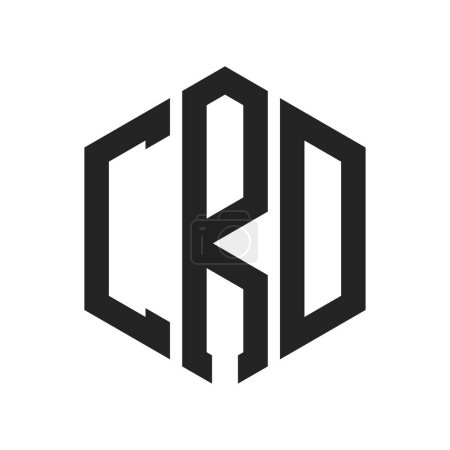 Diseño de Logo CRD. Logo inicial del monograma CRD de la letra usando la forma del hexágono