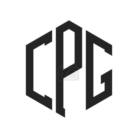 Conception de logo CPG. Lettre initiale CPG Monogram Logo utilisant la forme de l'hexagone