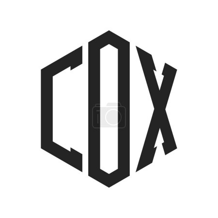 COX Logo Design. Initial Letter COX Monogram Logo using Hexagon shape