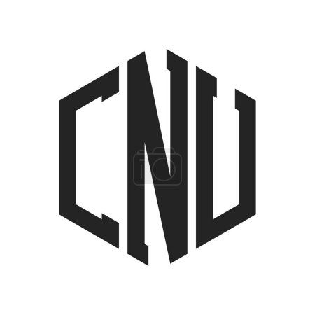 Téléchargez les illustrations : Conception de logo CNU. Lettre initiale CNU Monogram Logo en utilisant la forme hexagonale - en licence libre de droit