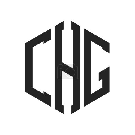 Conception du logo CHG. Lettre initiale Logo monogramme CHG en forme d'hexagone