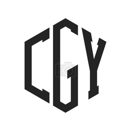 Illustration for CGY Logo Design. Initial Letter CGY Monogram Logo using Hexagon shape - Royalty Free Image