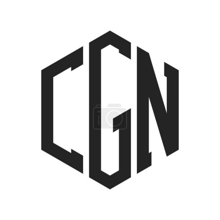 CGN Logo Design. Initial Letter CGN Monogram Logo using Hexagon shape