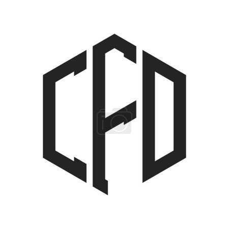 CFD Logo Design. Initial Letter CFD Monogram Logo using Hexagon shape