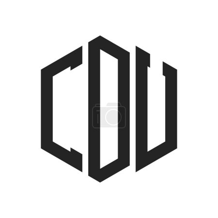 Conception de logo CDU. Lettre initiale Logo monogramme CDU en forme d'hexagone
