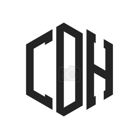 Diseño de Logo CDH. Logotipo inicial del monograma de la letra CDH usando la forma del hexágono