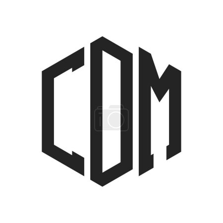 Illustration for CDM Logo Design. Initial Letter CDM Monogram Logo using Hexagon shape - Royalty Free Image
