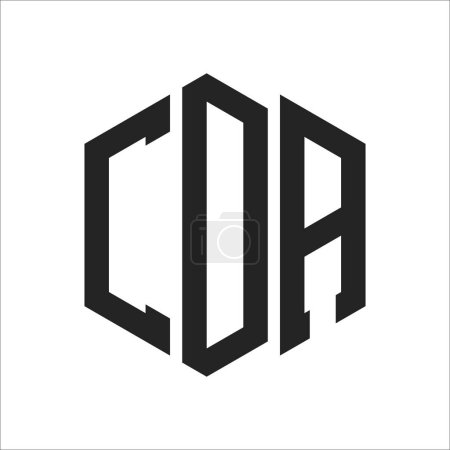 CDA Logo Design. Anfangsbuchstabe CDA Monogramm Logo mit Hexagon-Form