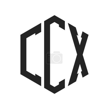 Illustration for CCX Logo Design. Initial Letter CCX Monogram Logo using Hexagon shape - Royalty Free Image