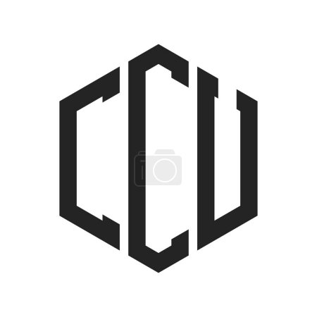 Illustration for CCU Logo Design. Initial Letter CCU Monogram Logo using Hexagon shape - Royalty Free Image