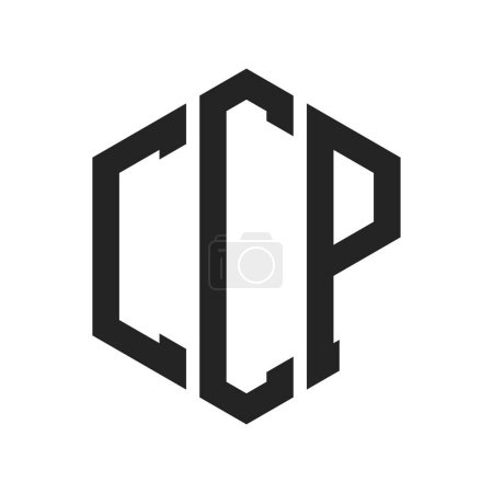 Diseño de Logo CCP. Logo inicial del monograma del CCP de la letra usando la forma del hexágono