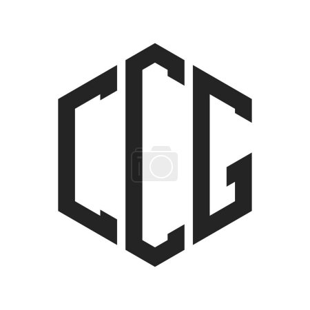 Ilustración de Diseño de Logo CCG. Logo inicial del monograma CCG de la letra usando la forma del hexágono - Imagen libre de derechos