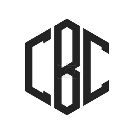 Diseño de Logo CBC. Logo inicial de la carta CBC Monogram usando la forma del hexágono
