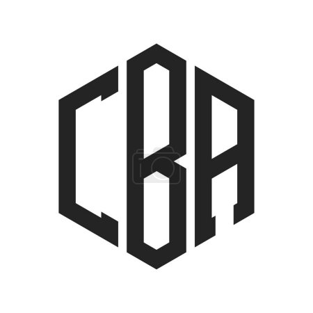 CBA Logo Design. Anfangsbuchstabe CBA Monogramm Logo mit Hexagon-Form