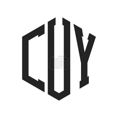CUY Logo Design. Initial Letter CUY Monogram Logo mit Hexagon-Form