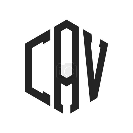Conception de logo CAV. Lettre initiale Logo monogramme CAV en forme d'hexagone