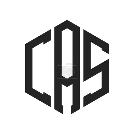 CAS Logo Design. Initial Letter CAS Monogram Logo mit Sechseck-Form