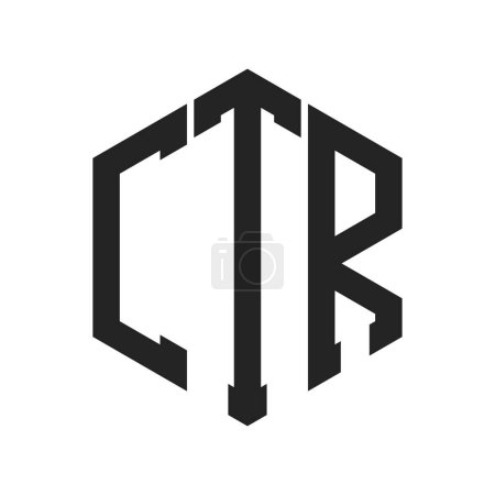 CTR Logo Design. Anfangsbuchstabe CTR Monogramm Logo mit Hexagon-Form