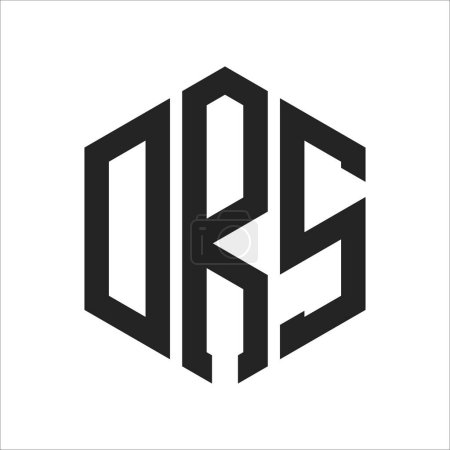 Illustration for DRS Logo Design. Initial Letter DRS Monogram Logo using Hexagon shape - Royalty Free Image