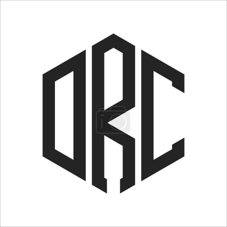 DRC Logo Design. Initial Letter DRC Monogram Logo mit Hexagon-Form