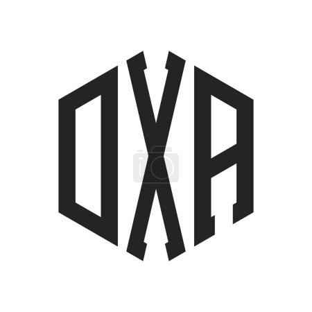 DXA Logo Design. Initial Letter DXA Monogram Logo using Hexagon shape