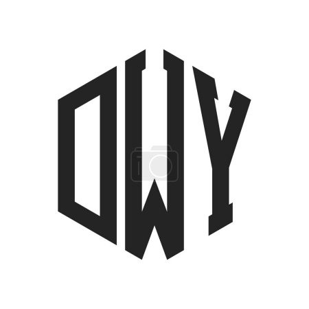 DWY Logo Design. Anfangsbuchstabe DWY Monogramm Logo mit Hexagon-Form