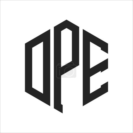 DPE Logo Design. Initial Letter DPE Monogram Logo using Hexagon shape
