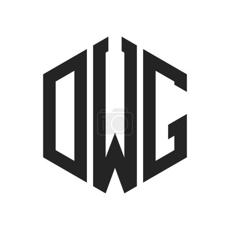 Conception de logo DWG. Lettre initiale Logo de monogramme DWG utilisant la forme hexagonale