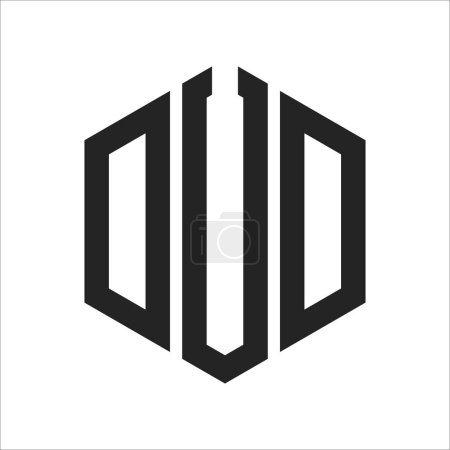 DUD Logo Design. Initial Letter DUD Monogram Logo using Hexagon shape