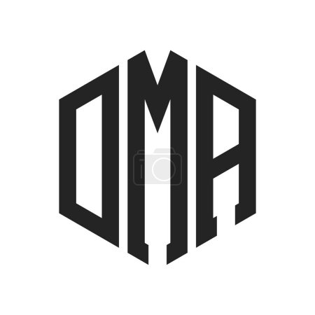 DMA Logo Design. Initial Letter DMA Monogram Logo using Hexagon shape