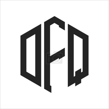 Illustration for DFQ Logo Design. Initial Letter DFQ Monogram Logo using Hexagon shape - Royalty Free Image