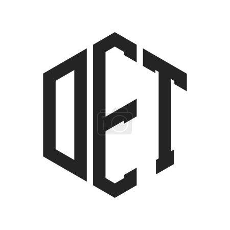 DET Logo Design. Anfangsbuchstabe DET Monogramm Logo mit Hexagon-Form