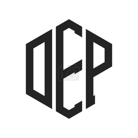 DEP Logo Design. Logo de monogramme de la lettre initiale DEP utilisant la forme hexagonale